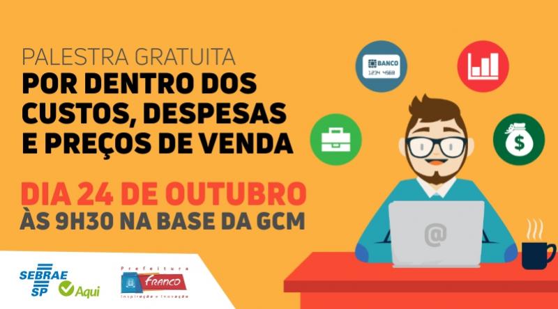 SEBRAE de Franco da Rocha oferece palestra gratuita sobre custos, despesas e preço de venda